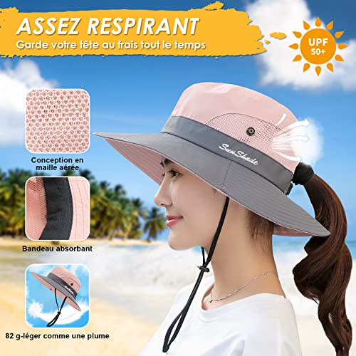 SEYUFN-Women-Sun-Hat-Outdoor-Summer-Hat-Hiking-UV-Protection-Wide-Brim-Mesh-Ponytail-Bush-Hat-for-Hiking