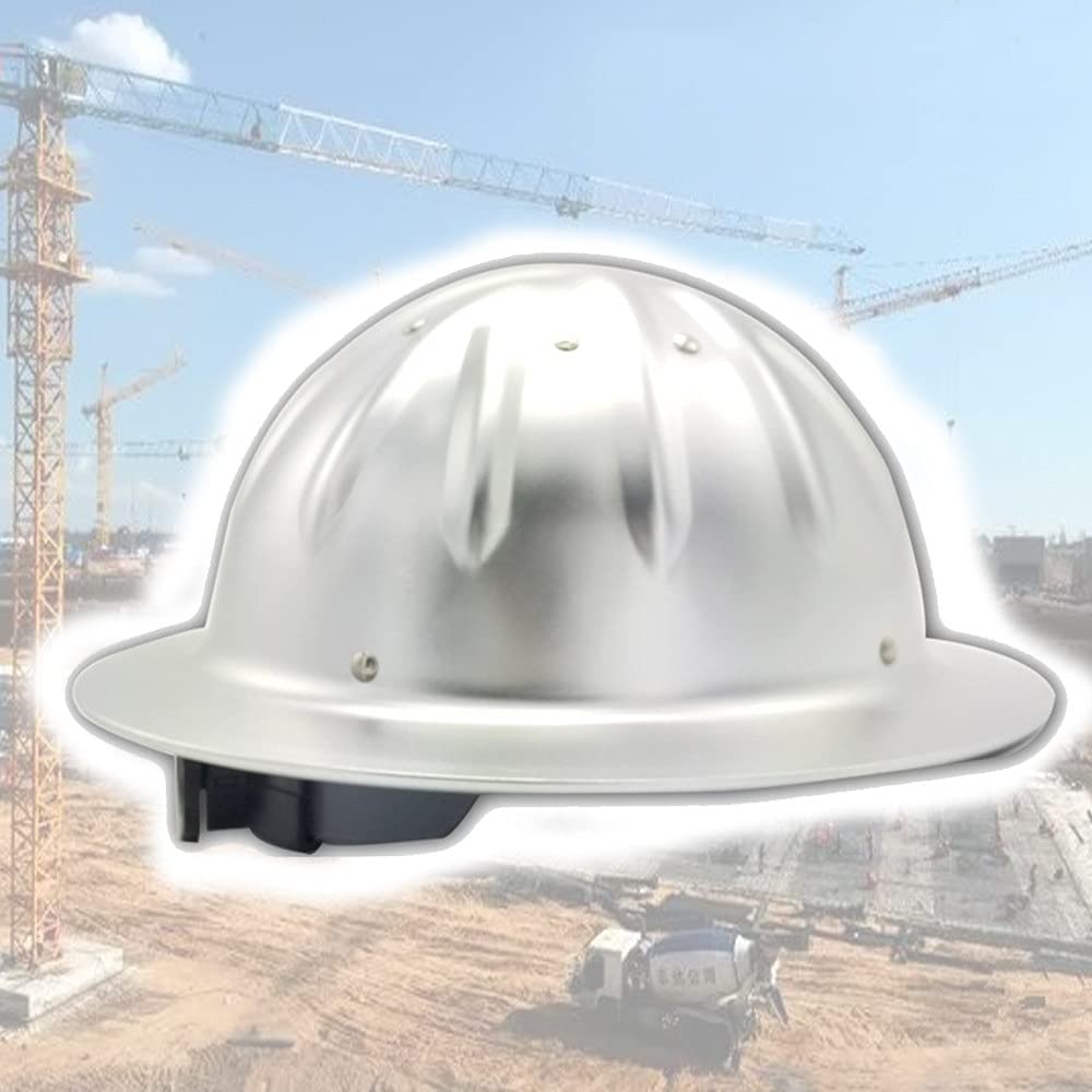 Casco de Seguridad, Casco de Aluminio Casco de Trabajo Casco Protector Ajustable Casco con ventilación y Control Deslizante para Trabajadores de la construcción