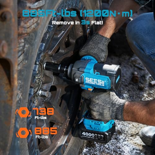 Seesii Upgraded Cordless Impact Wrench 885Ft-lbs - image 2