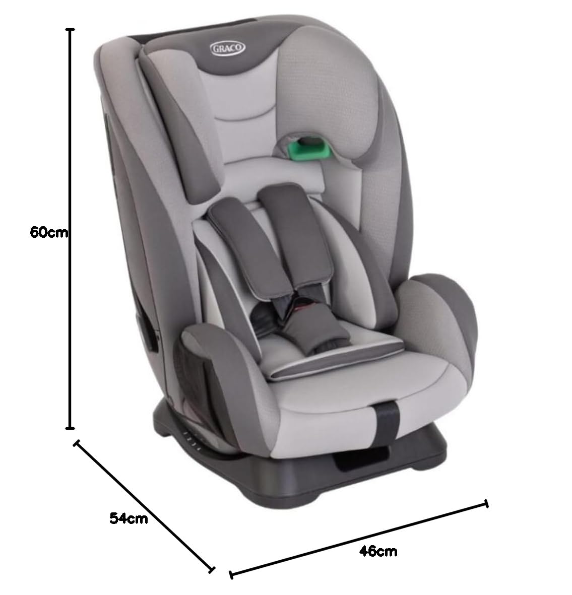 Graco Flexigrow R129, Siège Auto À Harnais 2-en-1 de 76 À 145 cm(De 15 Mois jusqu'À Environ 12 Ans),Face À La Route, De 76 À 105 cm,Utilisez Comme Rehausseur avec Harnais,de 100 À 145 cm, Quartz