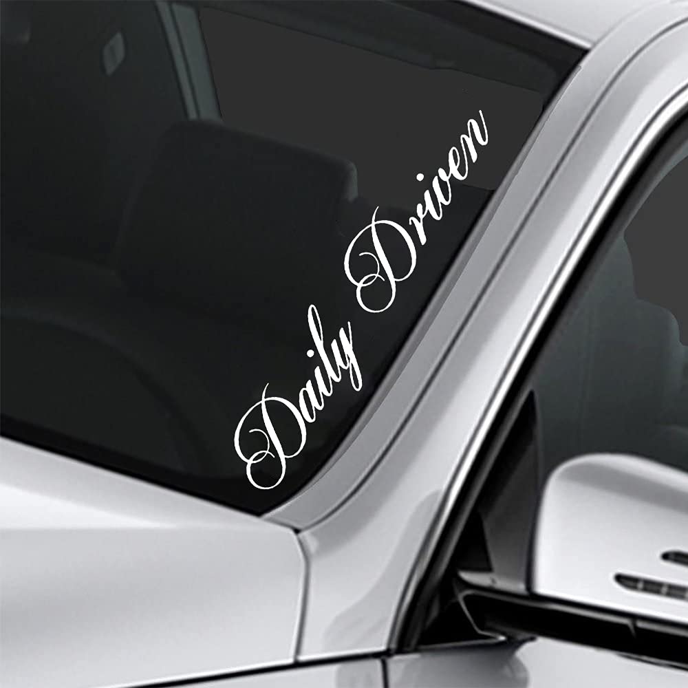 Mountvalleyclimber "NEVER SATISFIED" Vinyl Windshield Decal - 23" Wide, Multiple Colors, For Trucks & Cars - View #12