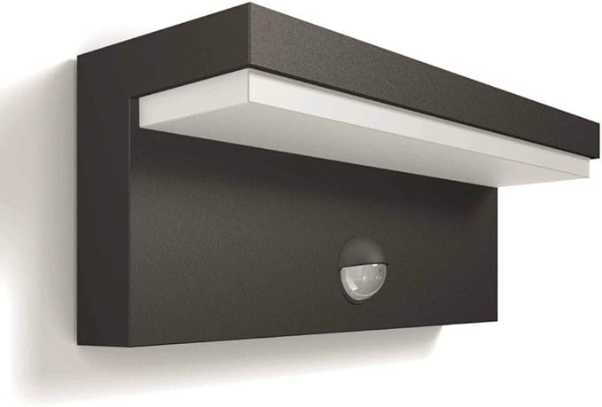 Philips Philips Bustan Wandlamp voor Buiten met Sensor - Antraciet - 4.5 W - Warmwit Licht - Eenvoudige installatie