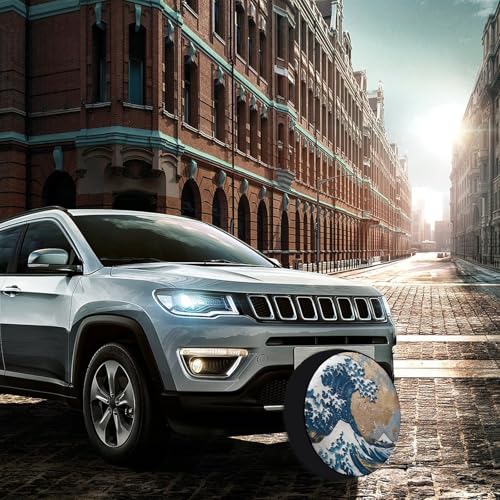 The Great Wave of Kanagawa Art Spare Tire Cover Waterproof Wheel Cover Durable Protectors Fits for Most Vehicle 28inch4