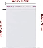 Vista 2 de Borningfire 400 piezas bolsas de celofán transparentes resellables de 4 x 6 pulgadas con sellado autoadhesivo, buenas para panadería, velas, jabón