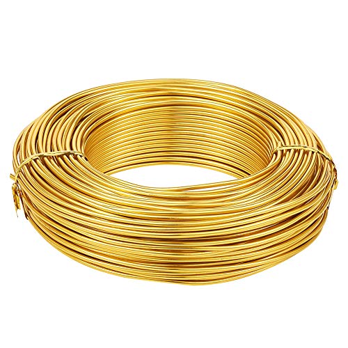 Alambre de aluminio dorado calibre 12 maleable para joyería y manualidades