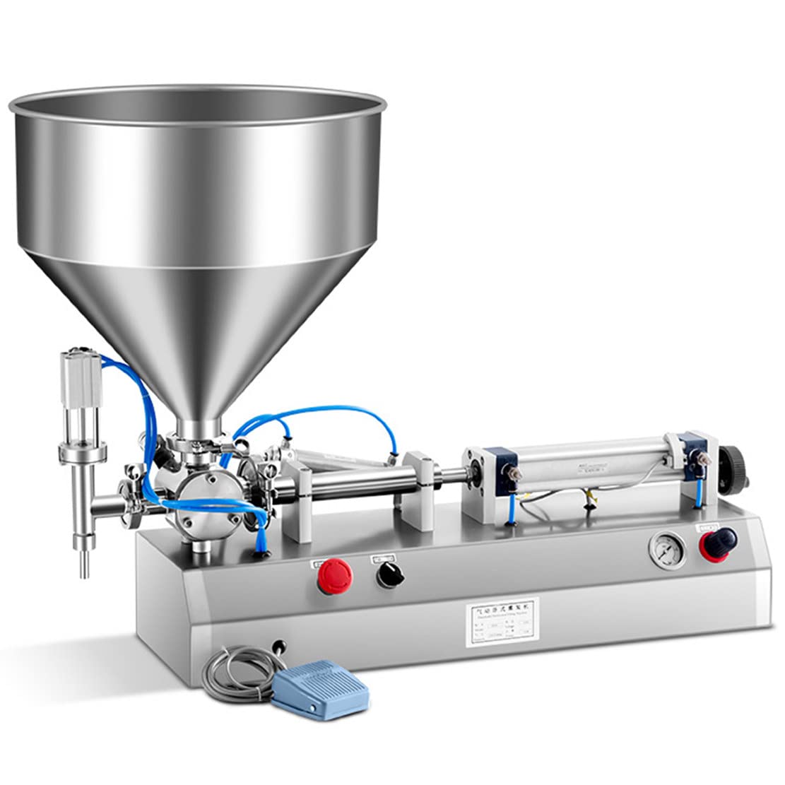 asdchZen Manual Liquid Filling Machine For Perfume/Drink/Water Small Bottle - Paste Bottle Filling Machine Bottle Filler, Horizontal Pneumatic With Hopper