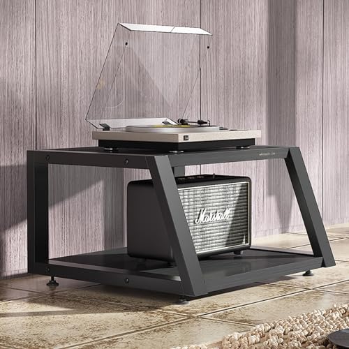 2/3/4-Tier AV Media Stand Wooden Shelves Floor-Standing Corner Shelf for Record Player Stereo Component Cabinet Audio Rack Tower for Home/Office/Theater(Color:A,Size:2-Tier)