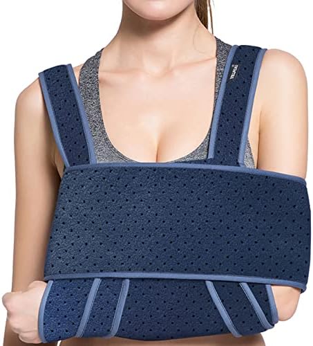 Velpeau Arm Sling Shoulder Immobilizer - Can Be Used During Sleep - Rotator Cuff Support Brace - Adjustable Medical Sling for Broken & Fractured Bones, Dislocation, Sprains, Strains & Tears (Large)