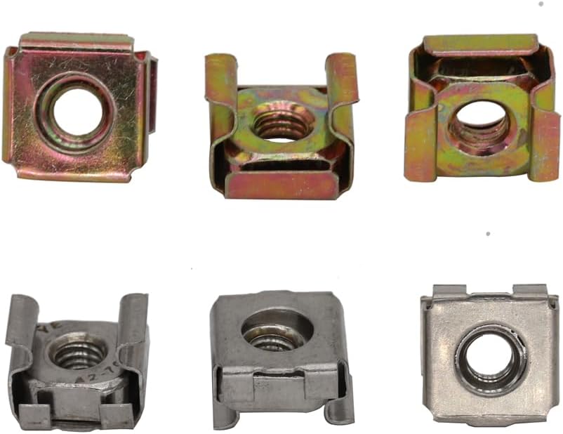 M5 M6 Carbon Steel Color Zinc Plated Square Rack Mount Cabinet Floating Cage Caged Nut - (Size: 40pcs M5)