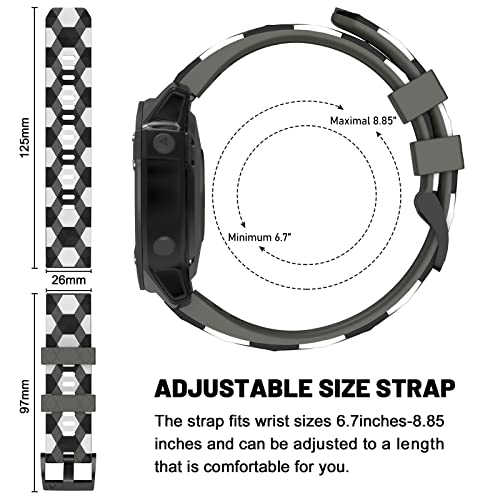 MYSNBKN Fenix 7X Strap 26mm Silicone bands for Garmin Fenix 7X/Fenix 6X/Fenix 6X Pro/Fenix 5X/Fenix 5X Plus/Fenix 3/Fenix 3 HR(Quick Fit) - Image 3