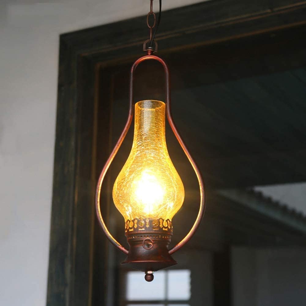 American Retro Kerosene Lamp Horse Lanterns Industrial Style E27 Chandelier, Ceiling Lighting Fixture, Restaurant Cafe Decoration Hanging Lamp Interesting