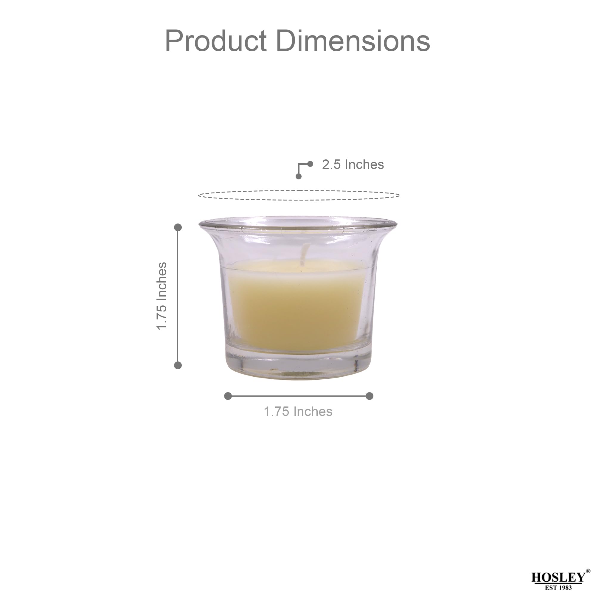 HOSLEY Sweet Pea Jasmine Fragrance Votive Clear Glass Filled Candles|Scented White Candles Perfect for Home Decor Lighting|Burn Time 9 Hours Each|4.5 cm Diameter|Pack of 6|4.5 cm Long Each 2