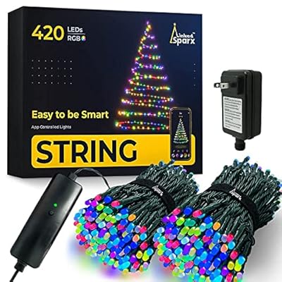 LinkedSparx LED String Lights, 110ft 420LED Multicolor App-Controlled Christmas Lights with Music Modes for Xmas Tree Indoor Party Holidays Home Decorations