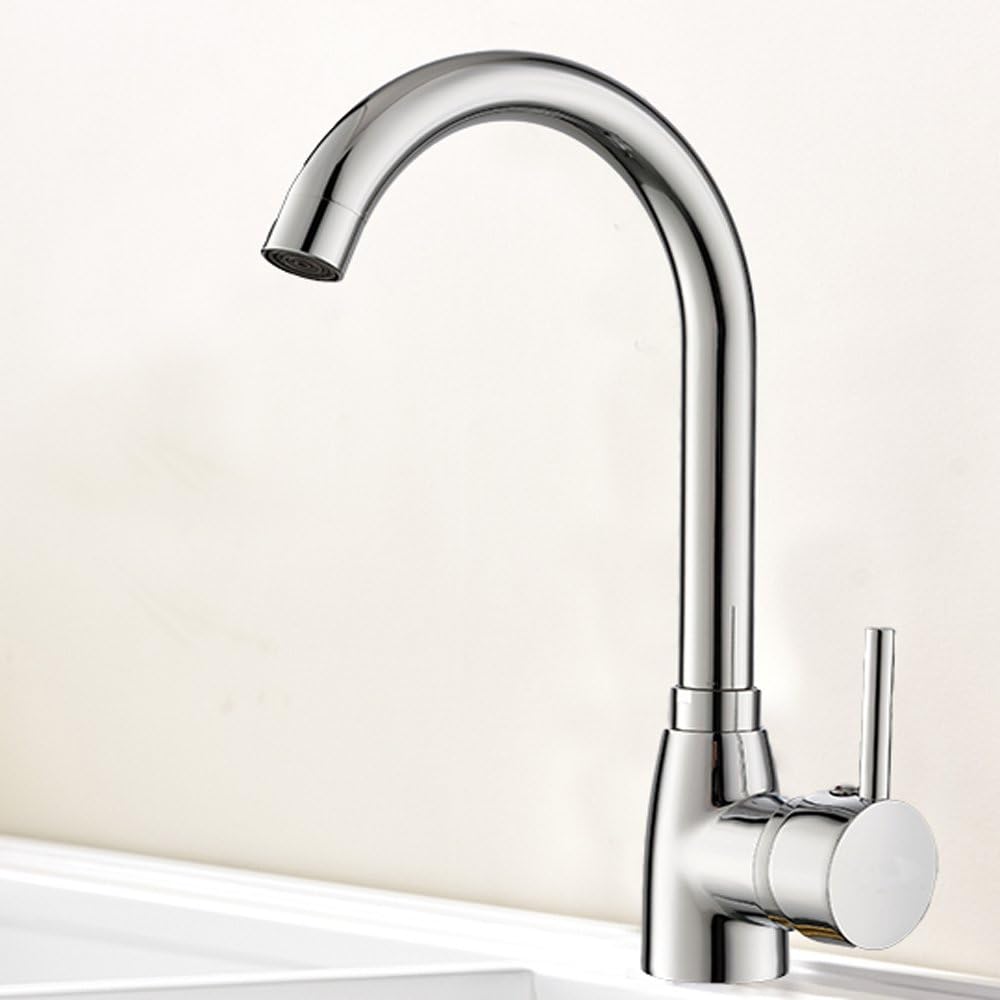 Heselian Well Worth Buying Monobloc Single Level Swivel Spout Kitchen Sink Taps, Hot and Cold Water Mixer Kitchen Tap