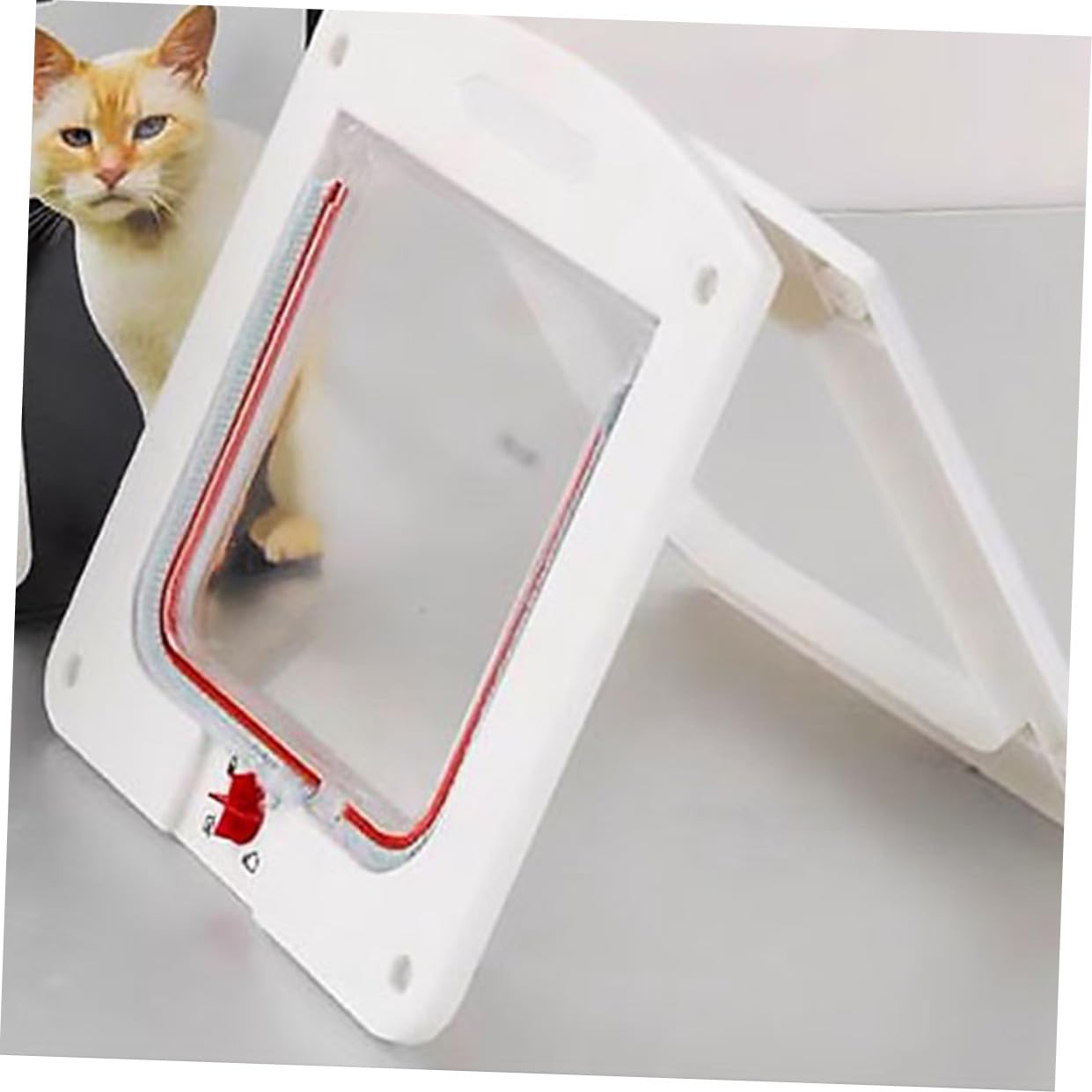 ifundom Chatière pour Chats et Petits Chiens 2pcs Porte D'entrée/Sortie Légère en Abs Verrouillage Facile à Nettoyer pour Intérieur Maison
