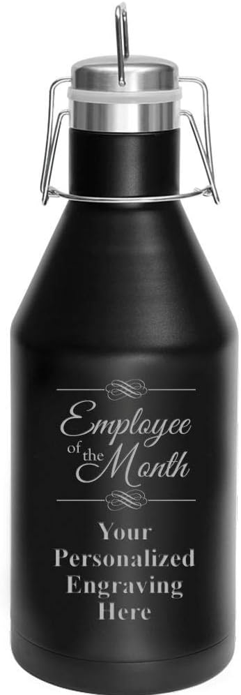 Employee Of The Month Growler, 64 oz Custom Employee Of The Month Growler Gift, Engraving Included Prime