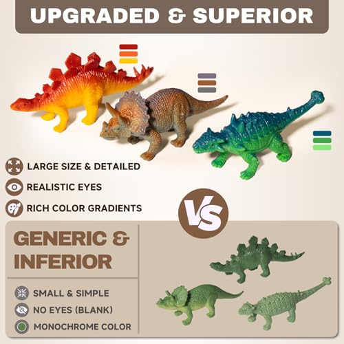 Image of 24 Dinosaur Eggs Excavation Dig Kit, Dino Party Favors for Kids Age 3+ Year | Dinosaur Learning Resources (24 Different Dinos with Knowledge Flashcards), for Birthday /Dinosaur Party Toys or as Decoration