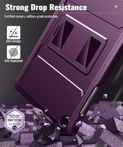 Image of MoKo Shockproof Case Fit Samsung Galaxy Tab A11+ Plus / A9+ 11 Inch | Full Body Rugged Stand Back Cover with Built-in Screen Protector for Galaxy Tab A11+ / A9+ Tablet, Dark Purple