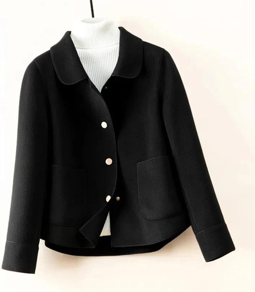 Women Loose Double-Sided Wool Coat Female Overcoat Outerwear