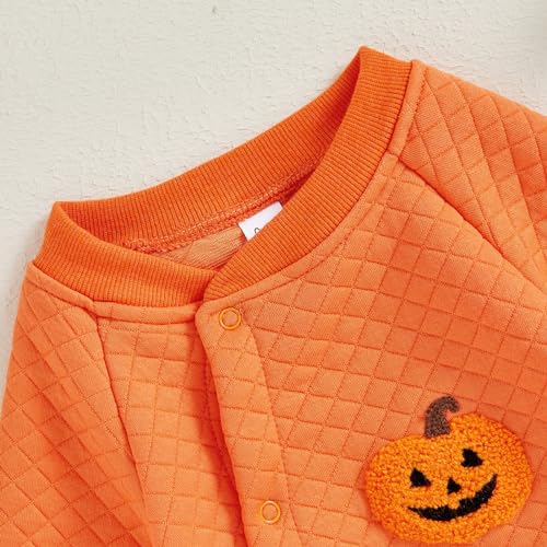 Hoanselay Baby Boy Girl Halloween/Thanksgiving Outfit Long Sleeve Romper Jumpsuit Newborn Fall Halloween/Thanksgiving Clothes4