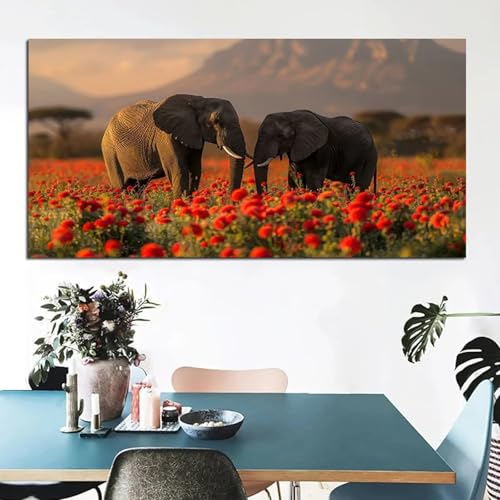 Affiches mur art peinture éléphant grand format pour maison