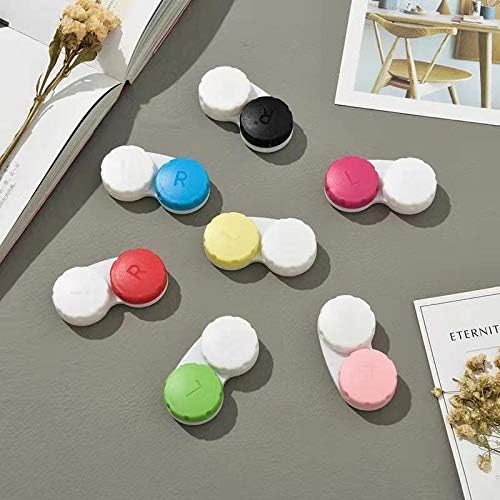 12 Pack Colored Contact Lens Case for Women Men, No Leak Hard Contact Case Organizer with Carrying Travel Holder - One Year Bulk Supply