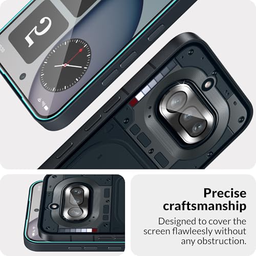 Image of FIRST MART Tempered Glass for Nothing Phone 4A 5G with Black Camera Ring Guard & Installation Kit | HD Clear Edge-to-Edge Screen Protector, Scratch Resistant, Case-Friendly | Pack of 1