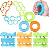 3 Pcs Hand Grip Strengthener 3 Pcs Finger Exerciser 3 Pcs Grip Strength Ring for Exercise Grip...