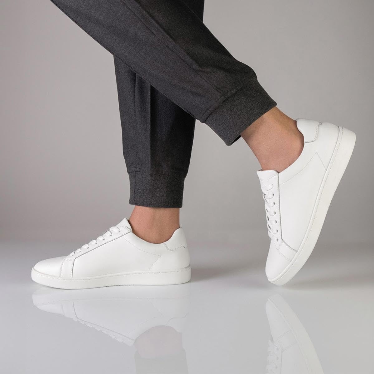 Anna Kern Suny Herren Dance Sneakers 7425 - Leder weiß - Normalweite - durchgehende PU Sohle - herausnehmbare Mehrweiten-Zwischensohle