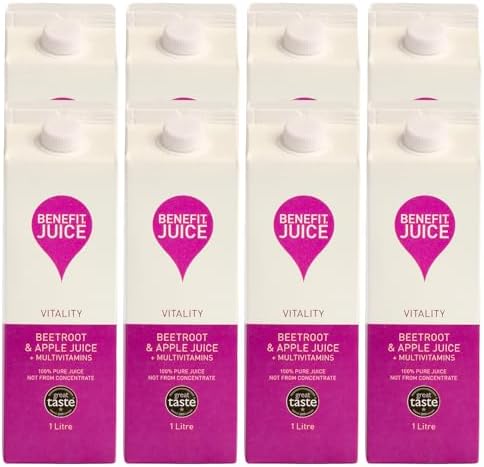 Benefit Drinks Vitality Beetroot Juice | 8x1L | Benefit Beet Detox Juice