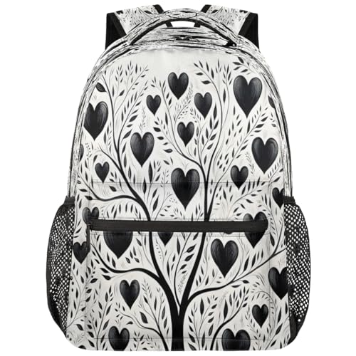Sac à dos ordinateur portable et outdoor Black Love Tree idéal pour trajets boulot dodo