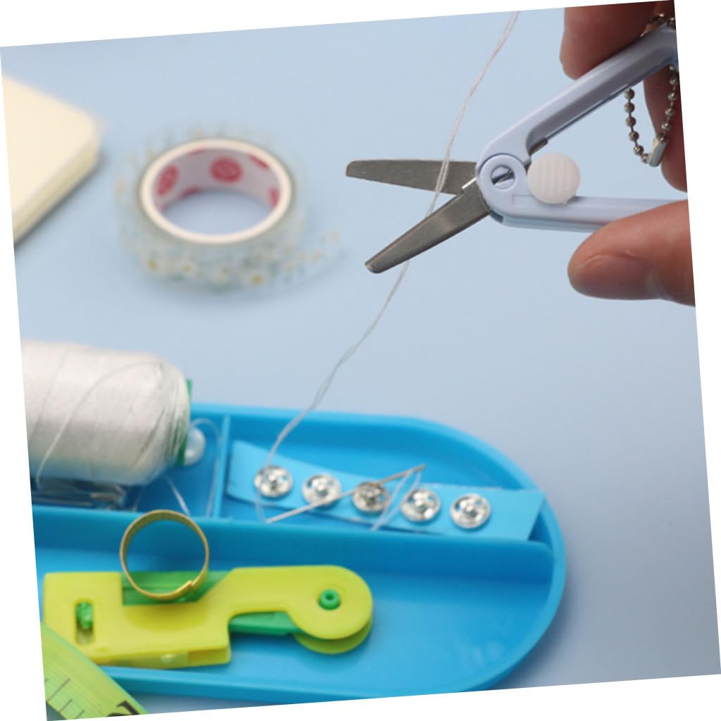Tofficu 3 Ensembles Ciseaux Portables Coupe-Coutures Ciseaux À Tissu Petits Pour Coupe-Fil D'Artisanat Sans Danger Pour Les Enfants De Travail 5 pièces * 3