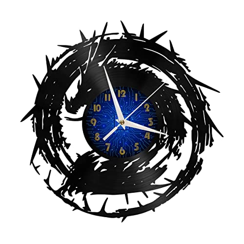 Horloge murale décorative dragon en vinyle idée cadeau originale maison - 4