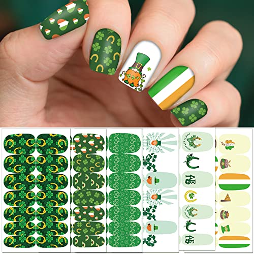 TailaiMei 12 Sheets St. Patrick’s Day Nail Wraps, Luck of The Iri...