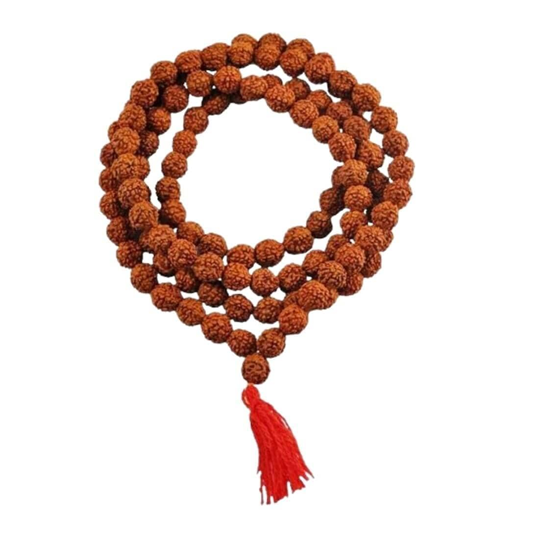 Ani Divine Original Rudraksha Mala (Brown, 7-8mm) with Certificate for Wearing and Japa Mala Kanthi Mala (5 Mukhi Mala, 108 Beads) for puja Jaap