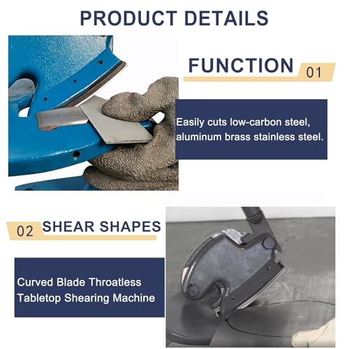 Halslose Schere 440mm Griff Metallschneider, Schneiden 2mm Stahl & 3mm Aluminium, Gebogene Klinge für Clex Ss, Heavy Du Cast Iron Bank Mount Industrial Tool