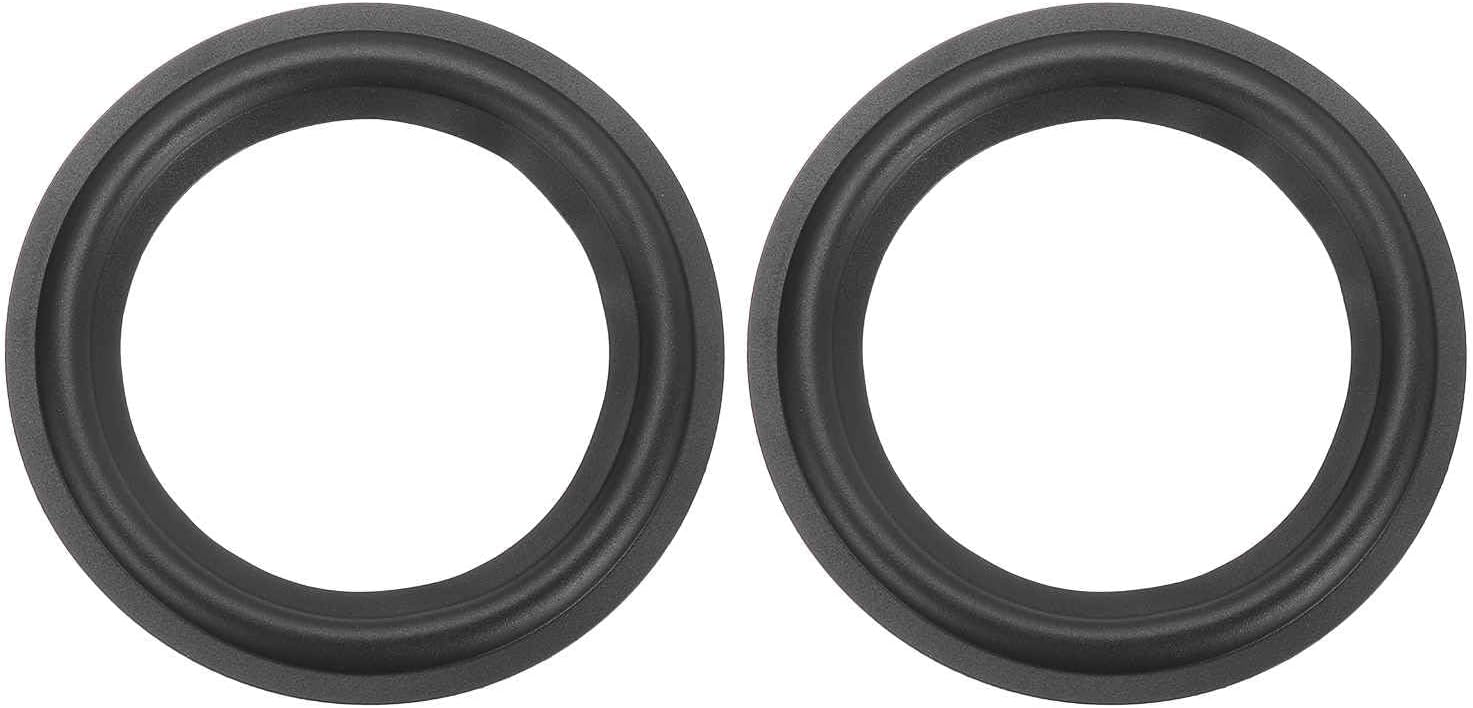 MECCANIXITY 2 Pcs 5.1 Inch Rubber Speaker Edge Surround Rings 130x90mm(IDxOD) Perforated Subwoofer Rings Replacement Parts for Speaker Repair or DIY, Black