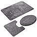Produktbild jianyana 3-teiliges Badteppich-Set rutschfeste Mikrofaser Shaggy Soft Bath Duschmatten Contour Badteppich Toilettensitzbezug Combo