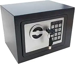 Cofre Eletrônico Digital Segredo Senha 23x17x17cm Chave Aço