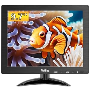 Wstirhy 9.7 Inch Small Monitor 1024×768 Portable Monitor 4:3 Screen Display with HDMI VGA AV BNC USB Port, 60Hz, VESA, Built-in Speaker, Remote Control for PC Computer Laptop RasPi