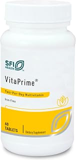 Klaire Labs SFI Health VitaPrime - Iron Free Multivitamin for Women & Men - Promote Immune Function & Support Nutritional Gaps - Two-Per-Day Multivitamin with Methyl Folate & B12 (60 Tablets)