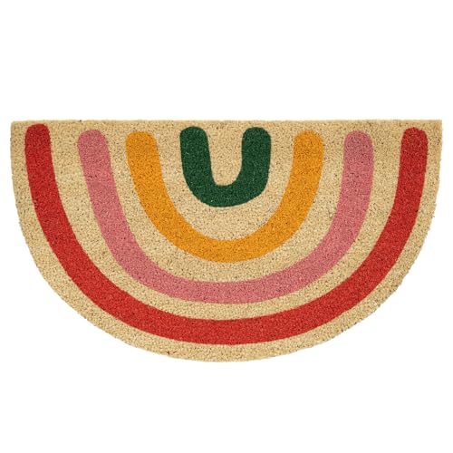 Fisura – Felpudo Entrada casa “Arcoiris” de Coco con Base Antideslizante de PVC. Felpudo Exterior Original. Pintado a Mano. Medidas:70 cm x 40 cm 