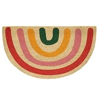 Zerbino 40x60 cm antiscivolo in fibra coir verde con disegno geometrico