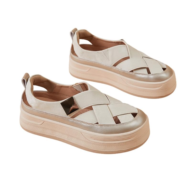 Genuine Leather Hollow Sneakers Comfortable Breathable Barefoot Shoes for women