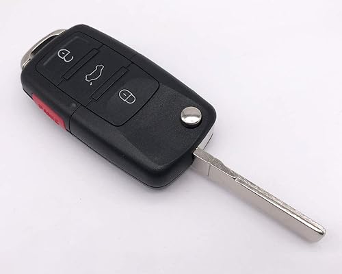 Vista 3 de Funda plegable de repuesto para llavero de 4 botones para VW Volkswagen Jetta Passat Golf Beetle Rabbit GTI CC EOS llavero de entrada sin llave