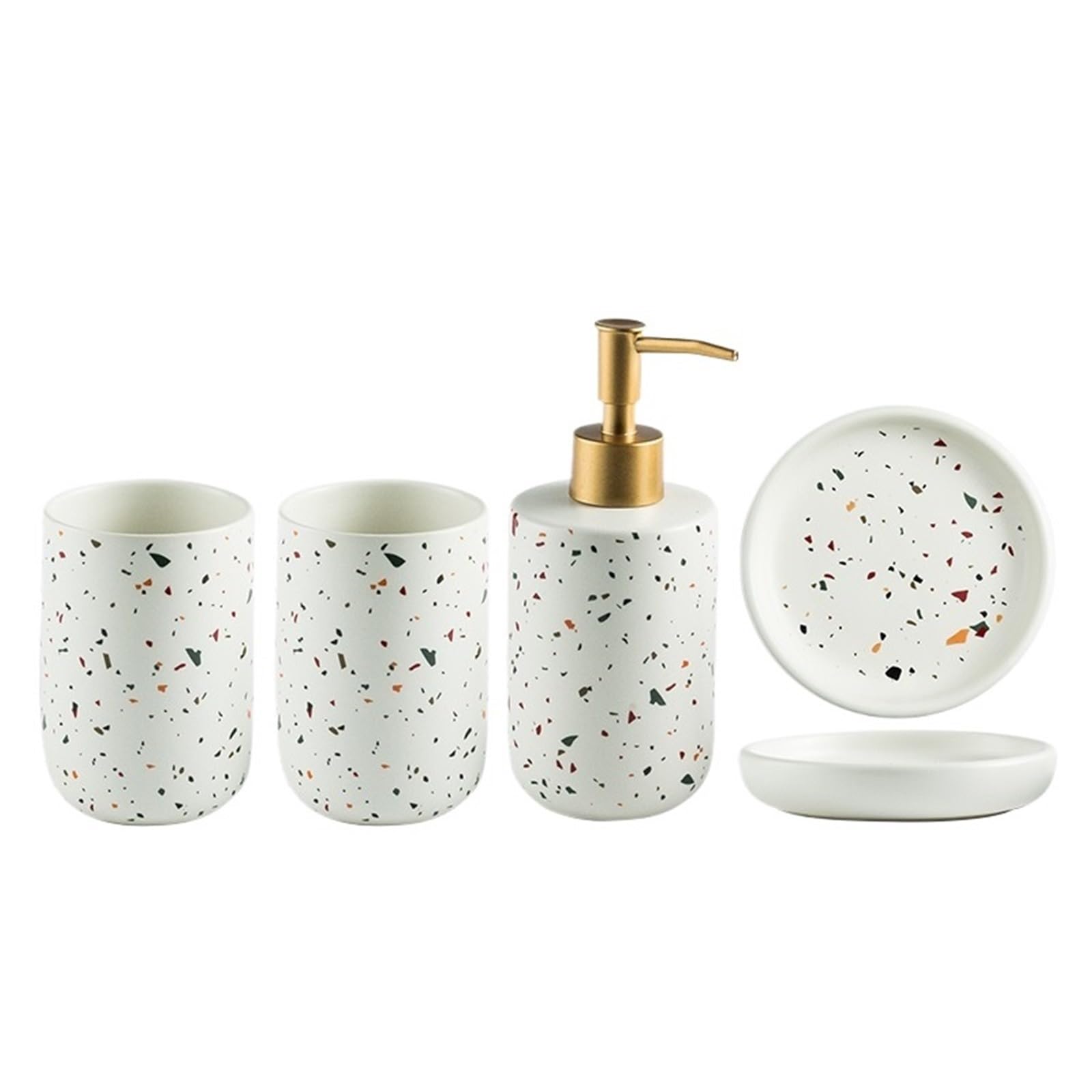 Soap Dispenser 4 Piece Bathroom Soap Dispenser With Pump Bottle,Mouthwash Cup,soap Dish