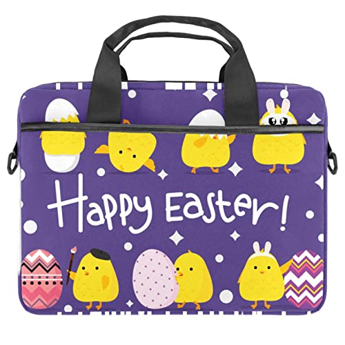 Sac ordinateur portable 13 à 14.5 pouces Licorne et Poussin Pâques housse à bandoulière