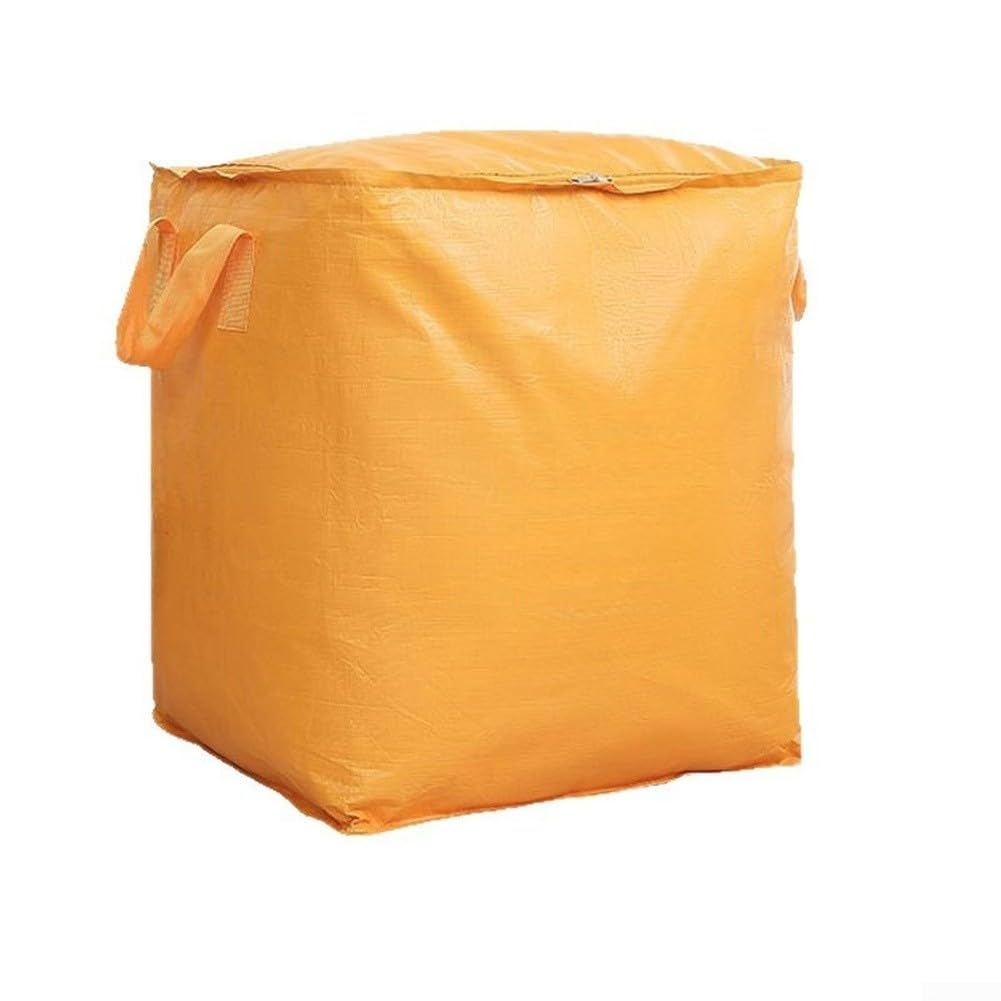 Faltbare wasserdichte PE-Aufbewahrungsbeutel für Umzüge von Kleidung, große Kapazität, Packtasche mit Griffen, Gelb, 50 x 60 x 70 cm (A)