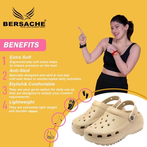 Image of BERSACHE Extra Soft Classic Casual with Back Strap Regular wear with Ultra Soft & Flexibility Technology Slipper for Women's /Girl's