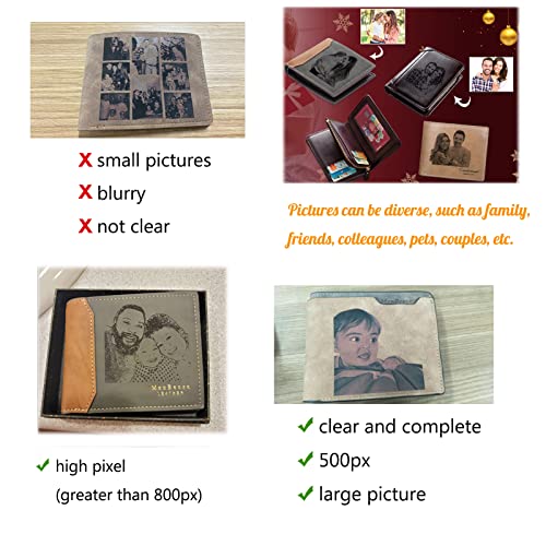 Custom Wallets for Men, Personalized Picture and Text Men's Wallet, Casual Bifold Wallet, Personalized Mens Wallet, Anniversary Birthday Gifts for Men Husband Dad Son Groomsmen (Dark brown)3